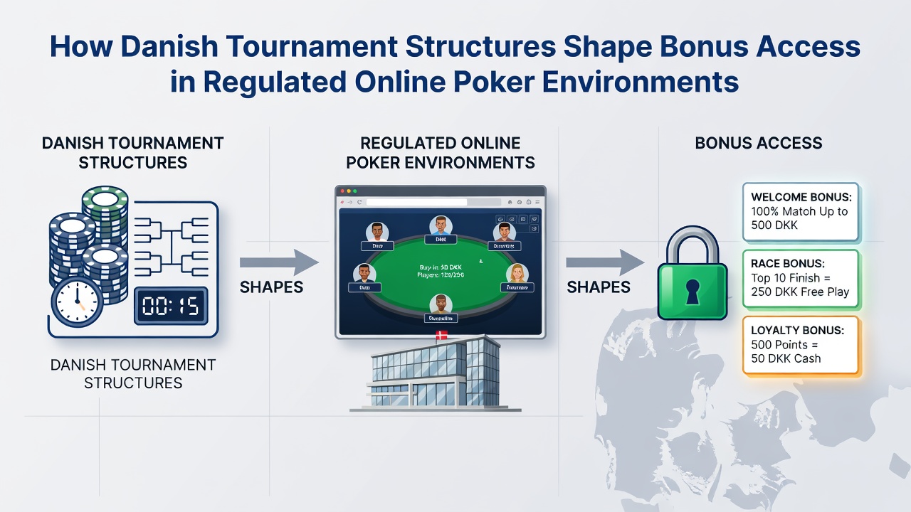 Illustration af pokerturneringsstruktur med fokus på blinds og bonuspoints